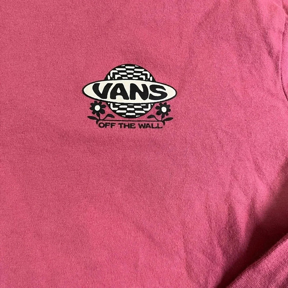 Vans Women's Long Sleeve Mauve Crop Top with Vans Logo | Size Small - Picture 2 of 7